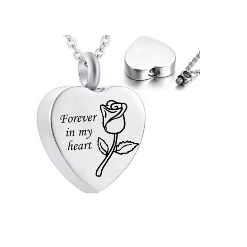 Urn gedenk ketting Forever hart ashanger