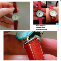 Horloge- Rood-2.5  cm- Leer-Eva- Cijfer aanduiding