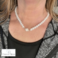 Parel Ketting wit budget synthetische magneetsluiting