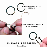 Klem Oorbellen-Zilverkleur- Ringen-16 mm-Geen gaatje