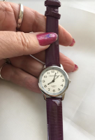 Horloge- 29 mm- Paars Lak   Chaoyada  genuine leatherbandje