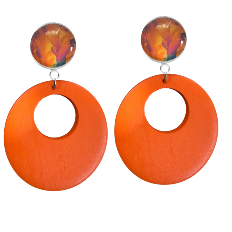 Clipoorbellen  oranje hout