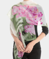 Sjaal- Polyester- 140x40 cm Groen roze