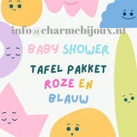 70-Delig-Babyshower - Tafel versiering-Pakket-Jongen en meisje- Roze en Blauw