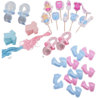 50 Delig Babyshower - Tafel versiering Pakket Jongen en meisje  Roze en Blauw