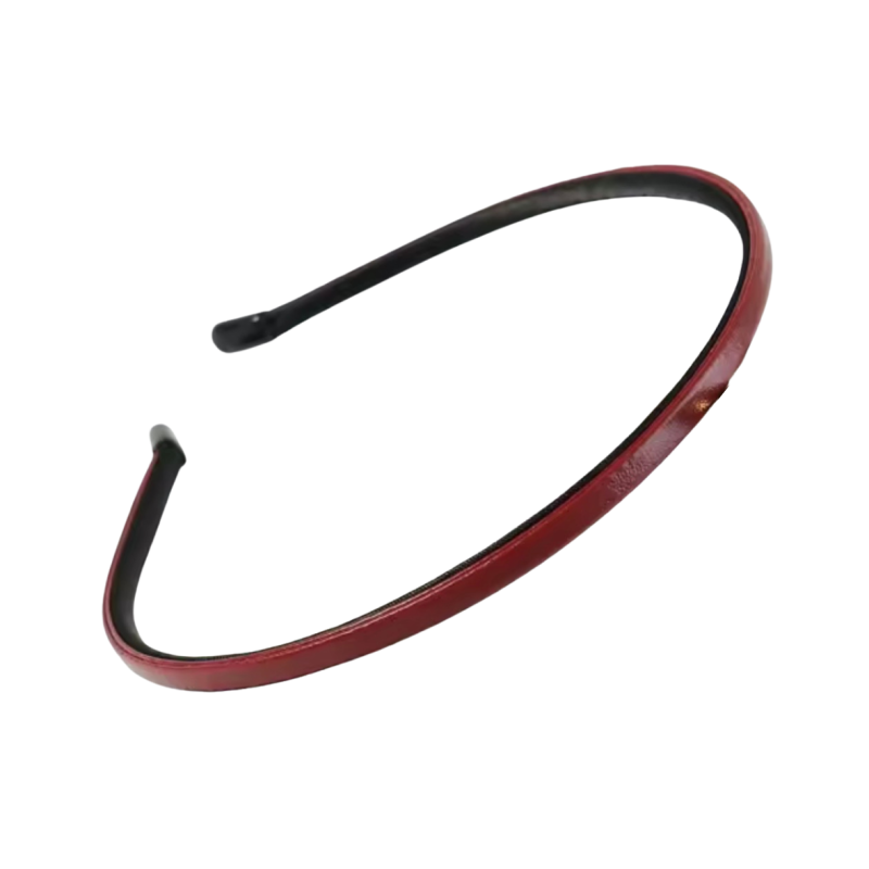 Haarband Leer Rood Smal 4.5 mm