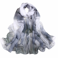 Sjaal- Polyester- 140x40 cm- Grijs