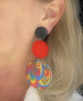 Clip Oorbellen Rood zwart