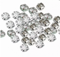 80 stuks-Strass Naaikralen- 6.5 mm-Zilverkleurig