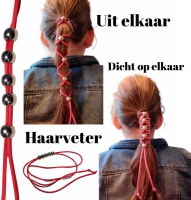 Haarveter-Zwart-Zilverkleur Kralen-Suede