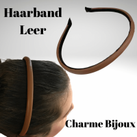 Haarband Leer Bruin-1 cm