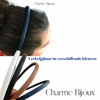 Haarband Leer Blauw 1 cm