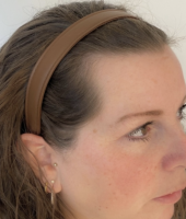 Haarband Midden bruin leer 2 cm