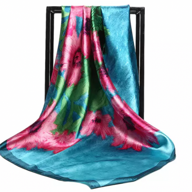 Sjaal 90 x 90 cm Blauw