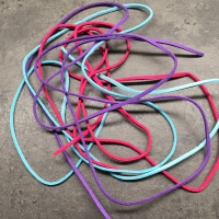 3 Meter- Suede koord- 3 Kleuren-Paars Roze Blauw
