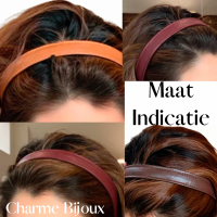 Haarband Leer Blauw breed 2 cm