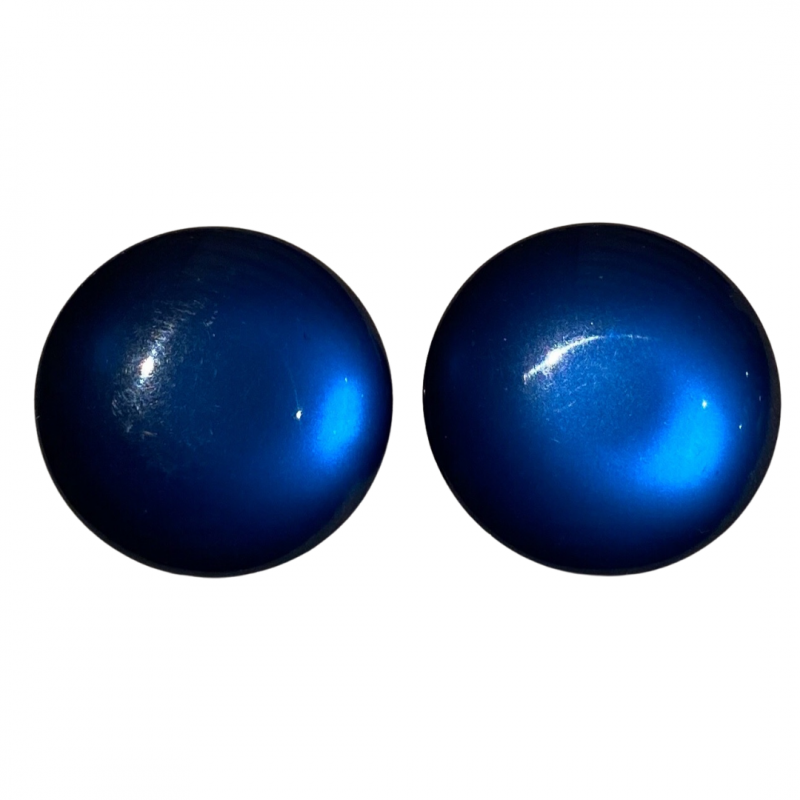 Clip Oorbellen- 2.5 cm-Blauw-Rond