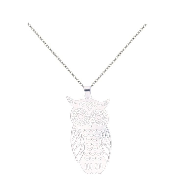 Ketting zilverkleur filigraan uil