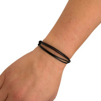 2 stuks- Armbandjes- 1.5 mm- Zwart- Schuifsluiting