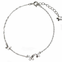 Armband- Zilver- Vlinder- 16 cm