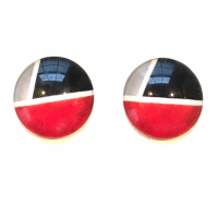 Clip Oorbellen Rood Wit Zwart-1.7 cm
