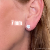 3 Paar- Magneet oorbellen-7 mm- Wit- Rood- Blauw