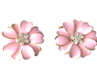 Clip oorbellen Hedda  Bloem strass 3 cm