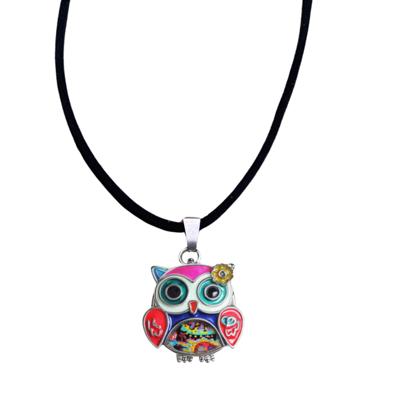 Ketting Uil Rood Emaille 45 cm Metaal Ketting Uil Rood Emaille 45 cm Metaal