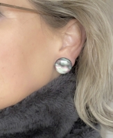 Clip Oorbellen 2 cm  Grijs roze Olena