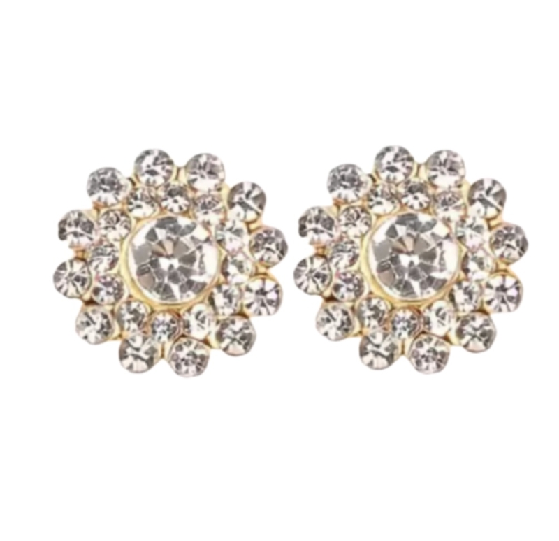 Magneet oorbellen goudkleur strass