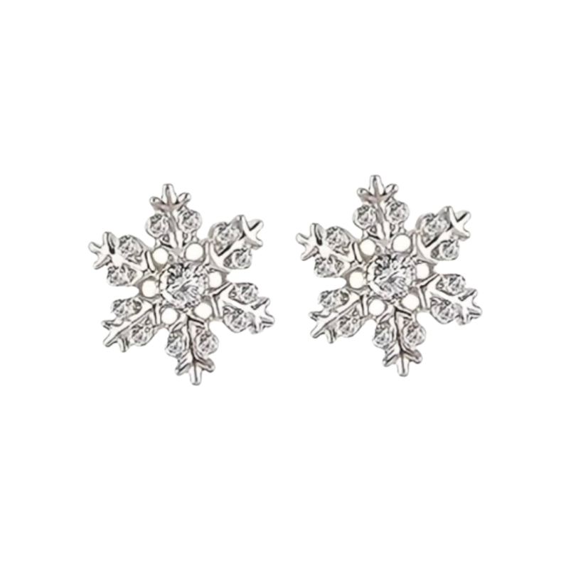 Magneetoorbellen zilverkleur Sneeuwster strass 10 mm