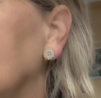Magneet oorbellen goudkleur strass