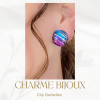 clip oorbellen-Paars-Blauw-2 cm