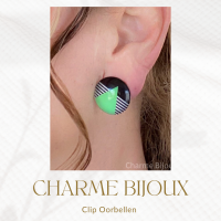 clip oorbellen-Groen-2 cm
