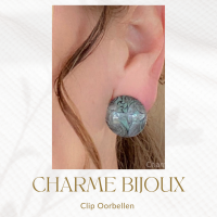 clip oorbellen-Grijs -Calla-2 cm