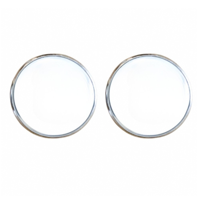 Clip Oorbellen Wit Zilverrand 2 cm