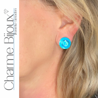 Clip oorbellen-Vand - Blauw-2 cm
