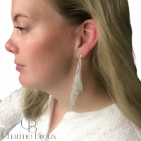 Oorbellen Strass Zilverkleur 10 cm