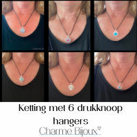 Chunk ketting-Bleu Son-Drukknoop ketting -6 hangers-45 cm