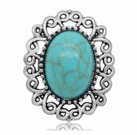Drukknoop-Button-Snap-Ovaal Turquoise