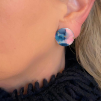 Clip Oorbellen Ilaria 2 cm blauw roze