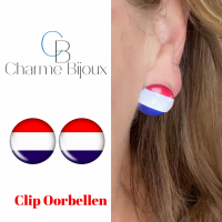 Clip Oorbellen -Máxima-Rood Wit Blauw