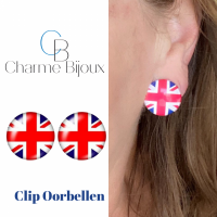 Clip Oorbellen-Elizabeth-2 cm rood