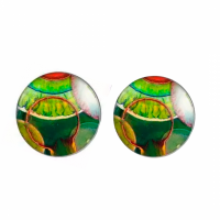 Clip Oorbellen-  Dunia - 2 cm groen