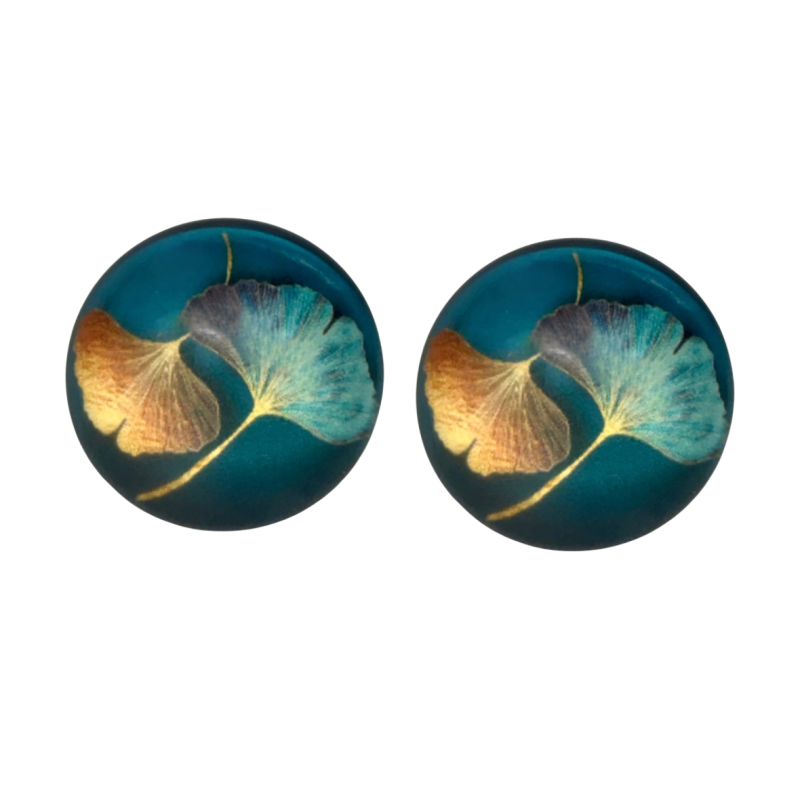 Clip Oorbellen Solange 2 cm petrol blauw