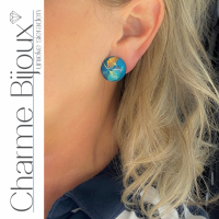 Clip Oorbellen- Solange-2 cm blauw