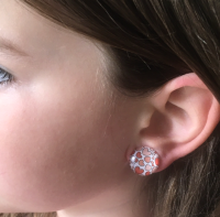 Clip Oorbellen Hartjes 16 mm Roze  Rood