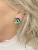 Clip oorbellen Sarina 2cm blauw