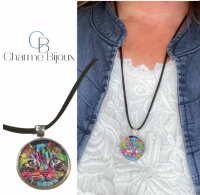 Ketting Zimba Gekleurd Cabochon Allergievriendelijk