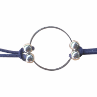 Enkelbandje-Marine Blauw-Cirkel-Suede 24 cm